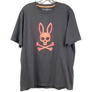 Psycho Bunny Norwood Graphic Bunny Skull Short Sleeve Green T Shirt Size 7 XL